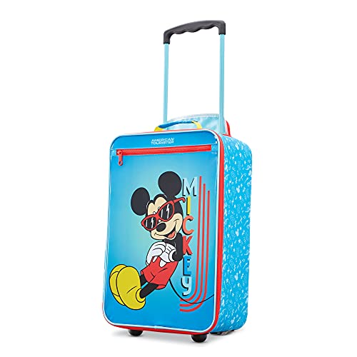 AMERICAN TOURISTER Kids' Disney Softside Upright Luggage,Telescoping Handles, Mickey, Carry-On 18-Inch