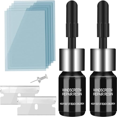 Windshield Crack Repair Kit Car Window Glass Liquid Repair Set, Automotive Nano Fluid Glass Filler Vehicle Windscreen Tool for Fixing Chips, Cracks, Bulls-Eye and Star-Shaped Crack