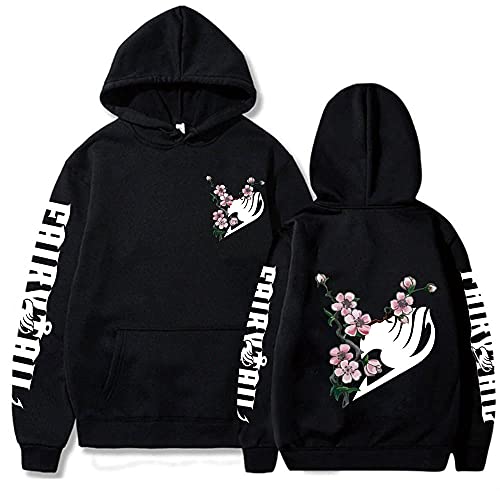 Funny Japan Anime Fairy Tail Hoodie Men Manga Unisex Streetwear Hip Hop Pullover Homme Black