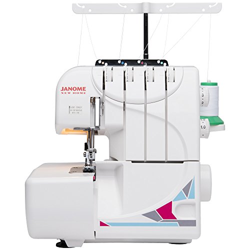 Janome MOD-8933 Serger with Lay-In Threading, 3 and 4 Thread Convertible with Differential Feed WHITE