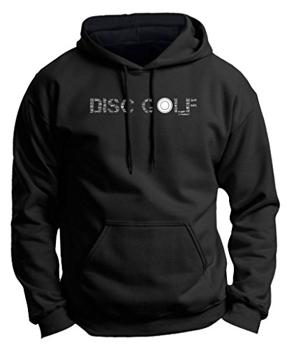 ThisWear Disc Golf Equipment Disc Golf Word Collage Disc Golfing Gift Premium Hoodie Sweatshirt XL Black