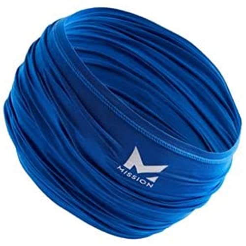 MISSION Cooling 12-in-1 Neck Gaiter, Blue - Lightweight & Durable - Cools Up to 2 Hours - UPF 50 Sun Protection - Machine Washable