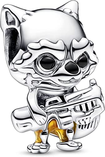 UBAOSOUI Rocket Raccoon String Ornaments Marvel Charms 925 Sterling Silver Bead for Women Pandora Bracelet