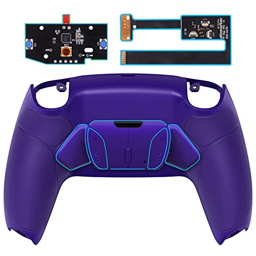eXtremeRate Galactic Purple Rubberized Grip Programable RISE4 Remap Kit for PS5 Controller BDM-010 BDM-020, Upgrade Board & Redesigned Back Shell & 4 Back Buttons for PS5 Controller -NO Controller