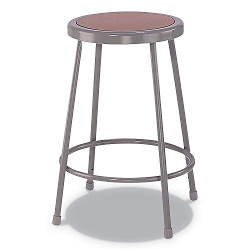 Alera ALEIS6624G 24 in. Seat Height Backless Industrial Metal Shop Stool - Brown