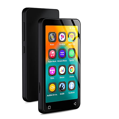 MP3 Player with Bluetooth and WiFi, 4' Full Touch Screen MP4 MP3 Player with Spotify, Android Streaming Music Player with Pandora, Portable HiFi Sound Walkman Digital Audio Player with Speaker (Black)
