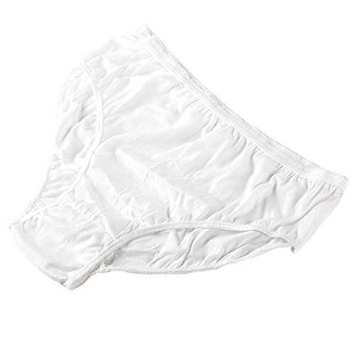 STARLY Women's Disposable Pure Cotton Underwear Travel Panties Granny Briefs White/Macarons (10Pk) … (White, Small-Waist 24-29”, Hips 34.5-38.5”)