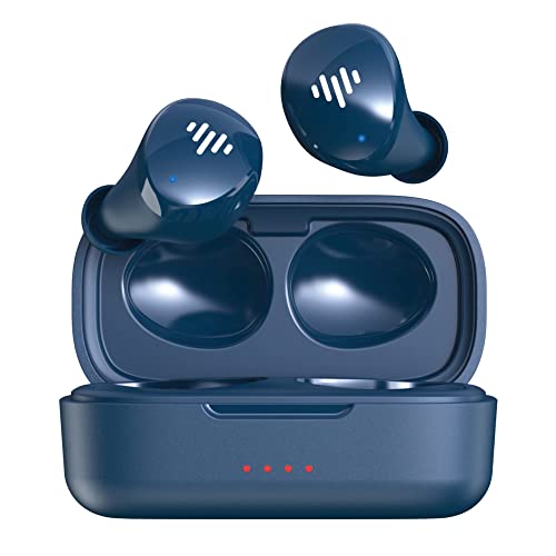 iLuv myBuds Wireless Earbuds, Bluetooth 5.3, Built-in Microphone, 20 Hour Playtime, IPX6 Waterproof Protection, Compatible with Apple & Android, Includes Charging Case & 4 Ear Tips, TB100 Navy Blue