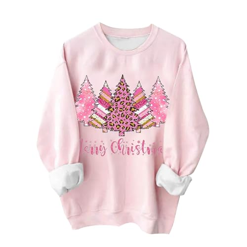 Women Oversized Sweatshirt Todays Daily Deals Prime Women'S Christmas Printed Round Neck Long Sleeved Top Loose Fitting Sweater Comfy Fall Fashion Outfits Clothes 2023