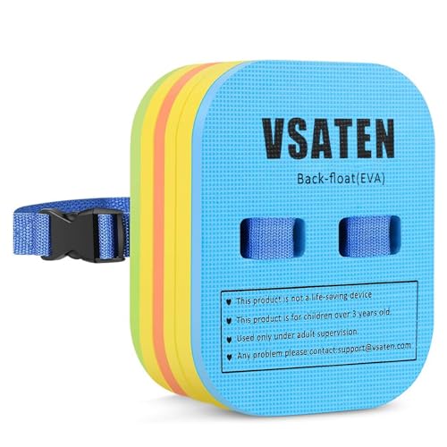 VSATEN Back Float, Swim Belt Bubble Adjustable 3 Layers Thicken Split Foam Learning Safety Training Board Pool Floaties for Kids Toddlers Swimming Beginners Floats Swim Lessons Equipment (10lb-60lb)