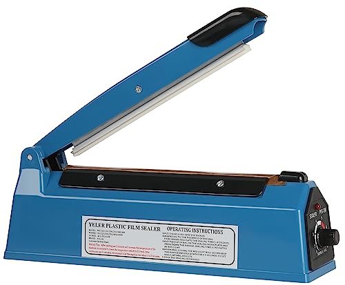 Yeler 8 Inch Impulse Heat Sealer, Manual Poly Machine for Plastic Bags PE PP Bags with Extra Replace Element Grip