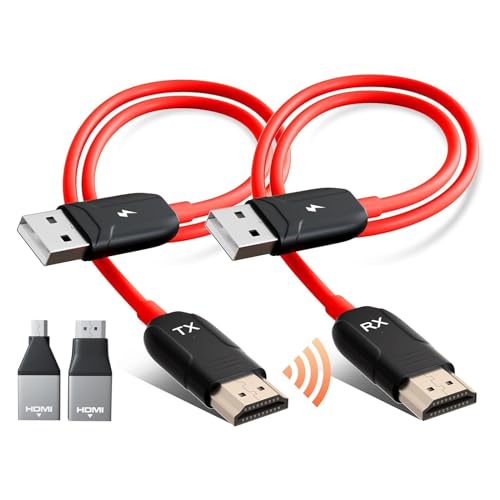 HDMI Wireless Transmitter and Receiver, Wireless HDMI, Wireless HDMI Extender 50M/ 165FT Long Range,Support 2.4/5GHz for Streaming Video/Audio from Laptop,PC,Smartphone to HDTV/Projector.