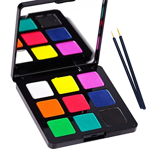 Bowitzki 9 Colors Water Activated Eyeliner Retro Hydra Liner Makeup Graphic Eyeliner UV Glow Fluorescent Color Face and Body Paint