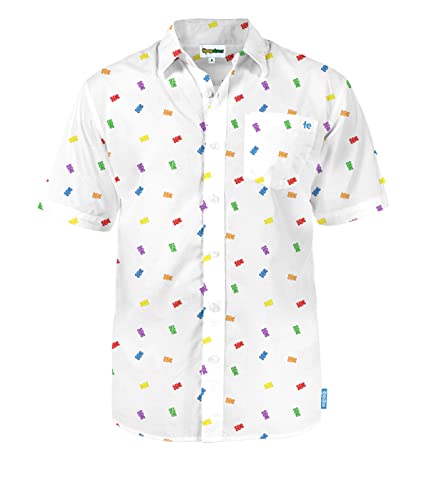 Tipsy Elves Men's Pride Gummy Galore Button Down Shirt Size X-Large