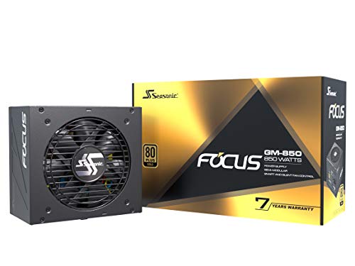 Seasonic Focus SSR-850FM, 850W 80+ Gold, Semi-Modular, Fits All ATX Systems, Fan Control in Silent and Cooling Mode, 7 Year Warranty, Perfect Power Supply for Gaming and Various Application