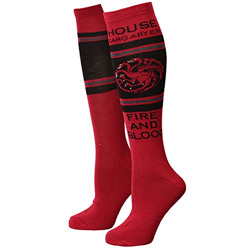 Hypnotic Hats Game of Thrones House Targaryen Women's Knee High Socks- Size 4-10