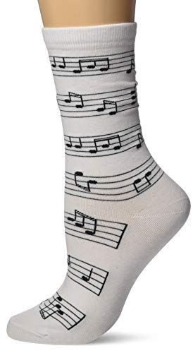 K. Bell Socks Women's Fun & Cute Patterns and Design Novelty Fashion Crew Socks, White, Shoe Size: 4-10