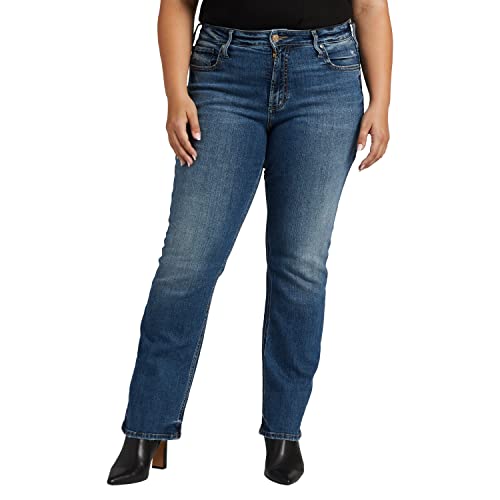 Silver Jeans Co. Women's Size Avery High Rise Slim Bootcut Jeans, Med Wash Ekc342, 18 Plus