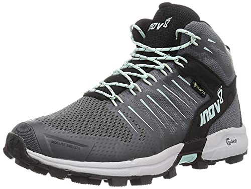 Inov-8 Women's Roclite G 345 GTX. Hiking Boot, Grey/Mint, 8