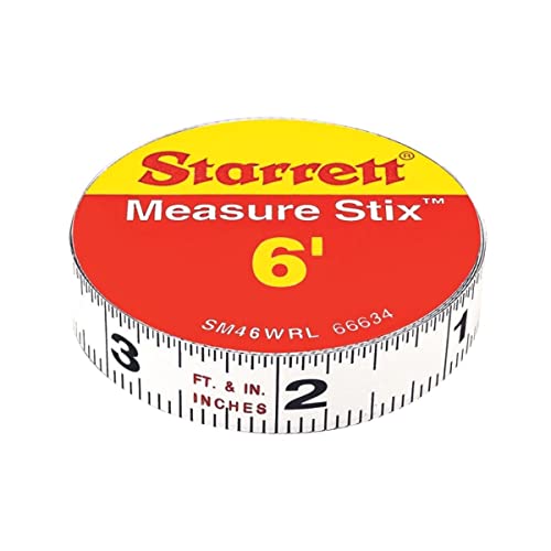 Starrett Tape Measure Stix with Adhesive Backing - Mount to Work Bench, Saw Table, Drafting Table - 1/2' x 6', English Metric, Right-Left Reading - SM46WRL