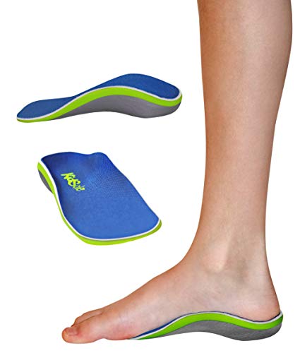 KidSole 3/4 Reinforced High Arch Support Children's Orthotic Insole. Slim Profile & Strong Support with Memory Foam Soft Top. KidSole Arch Alien (US Kids Size 4-7.5)