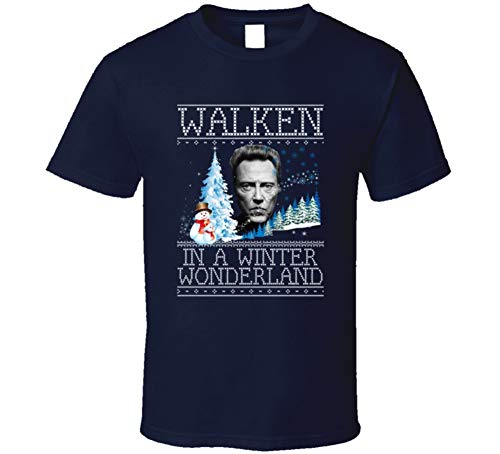 Christopher Walken in A Winter Wonderland Funny Ugly Christmas T Shirt 2XL Navy