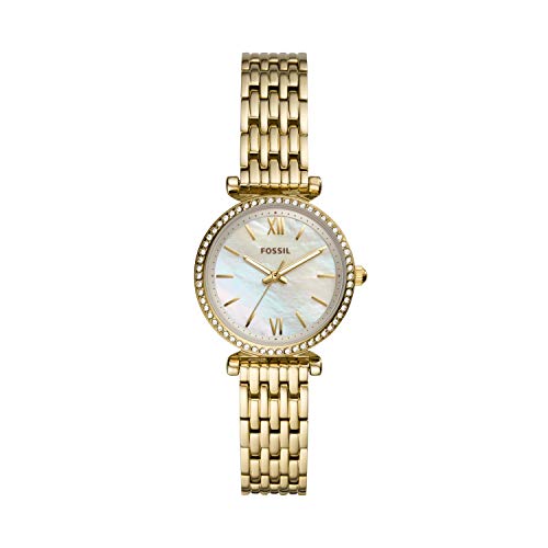 Fossil Women's Carlie Mini Quartz Stainless Steel Three-Hand Watch, Color: Gold (Model: ES4735)