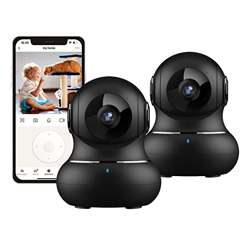2K Indoor Camera, Litokam 360 Pan/Tilt Cameras for Home Security, Pet Camera with Phone APP, WiFi Camera with Motion Detection, Night Vision, Wireless Camera for Nanny Cam / Baby Monitor, 2 Pack
