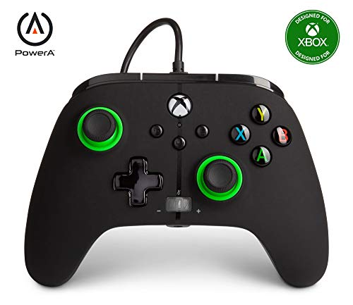 PowerA Enhanced Wired Controller for Xbox Series X|S - Green Hint, Officially Licensed for Xbox