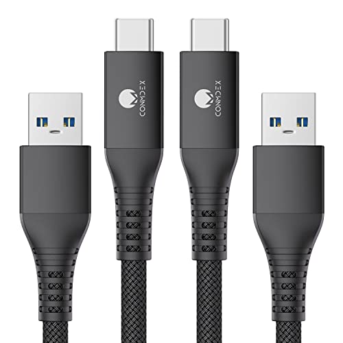 CONMDEX USB C Cable 10Gbps [2Pack, 3ft] USB 3.1 Gen 2 Android Auto USB A to USB C Cable, 3A Type C Charger Data Transfer Cord for iPhone 15/15 Plus/15 Pro/15 Pro Max, Samsung Galaxy S23 S22, Black