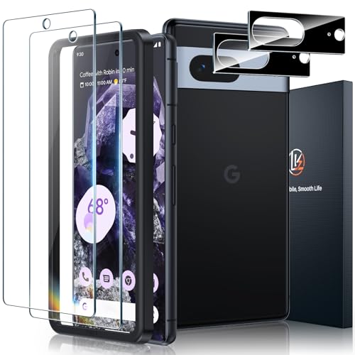 LK 2 Pack for Google Pixel 8 Screen Protector with 2 Pack Camera Lens Protector, HD Ultra-thin, 9H Hardness Tempered Glass Screen Protector for Pixel 8 [Fingerprint Compatible] Case Friendly