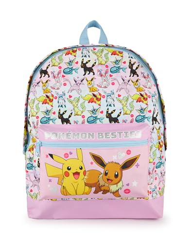 Pokemon Girls Pink Glitter School Backpack | Eevee Besties Design | Dream Bag for Endless Fun and School Days and Beyond