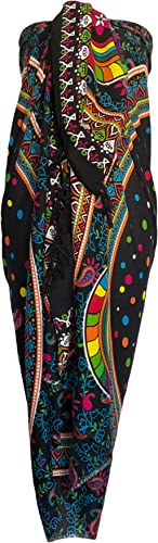 Sarong Wrap From Bali Your Choice of Design Beach Cover Up (Owl Dots White/Multicolor)