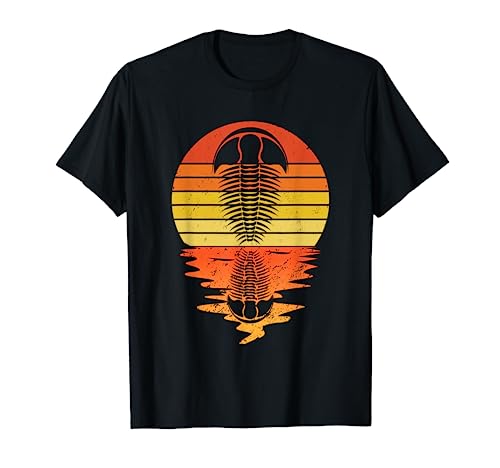 Vintage Retro Sunset Trilobite Funny Paleontologist T-Shirt
