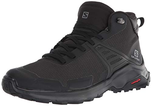 Salomon X Raise MID Gore-TEX Hiking Boots for Men, Black/Black/Quiet Shade, 10.5
