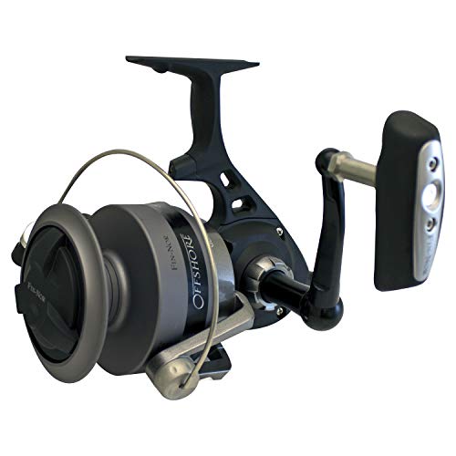 Fin Nor Offshore Spinning Saltwater Fishing Reel, 4 Ball Bearings with a Smooth and Powerful 4.4:1 Gear Ratio, Superior Carbon Fiber Sealed Drag System with 10 Stainless-Steel Washers, 105-Size