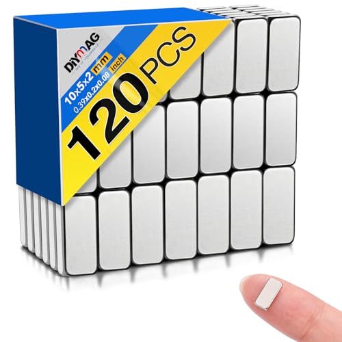 DIYMAG Neodymium Magnets Strip, Heavy Duty Rectangular Magnets for Crafts, Tool Storage, Fridge, DIY, Office-0.39 inch x 0.19 inch x 0.07 inch, Pack of 120