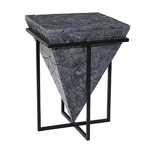 Deco 79 Teak Wood Square Accent Table, 16' x 16' x 22',Grey