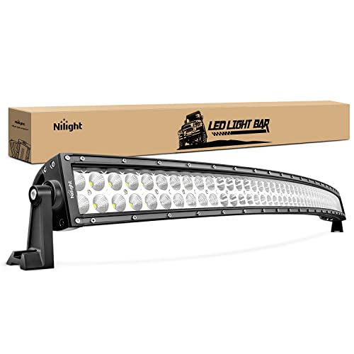 Nilight Led Light Bar 50Inch 288W Curved Spot Flood Combo LED Work Light Driving Fog Lamp Off Road Lights for SUV UTE ATV Truck 4x4 Boat, 2 Years Warranty