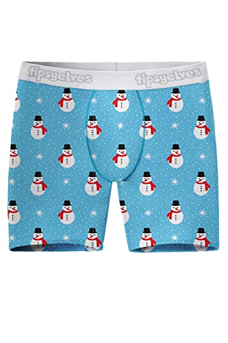 Tipsy Elves Men's Snowman Underwear - Christmas Boxer Briefs: M