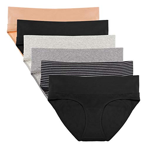 Intimate Portal Maternity Underwear Cotton Pregnancy Postpartum Panties Foldable Under the Bump Briefs 6-Pk Epitome M