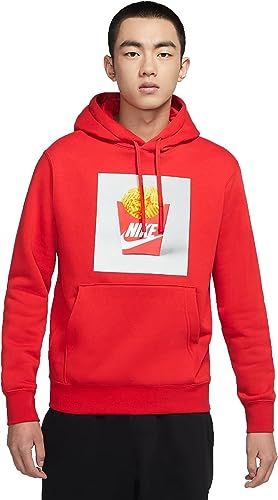 Nike Mens Sole Food Pullover Hoodie Waffle Fries (as1, alpha, x_l, regular, regular, University Red)