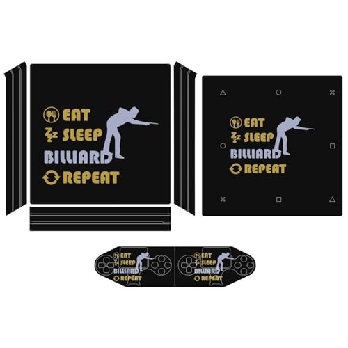 Billiard Eat Sleep Repeat Skin Cover for Console Controllers Full Wrap Decal Stickers Compatible with