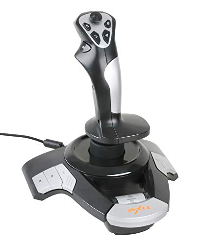 PXN-USB Flight simulation stick PC Flight Joystick Flight Joystick Controller, with Vibration Function Throttle Control, 12 Programmable Buttons, Compatible with Windows PC XP/VISTA/7/8