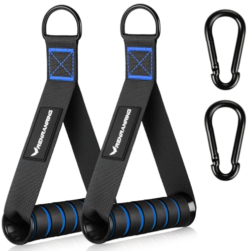 RENRANRING Gym Exercise Handles, Replacement Handle Attachments for Cable Machine Pulleys, Resistance Band and Strength Trainer, Pull Down Workout Accessories, Home Gym Add On Equipment