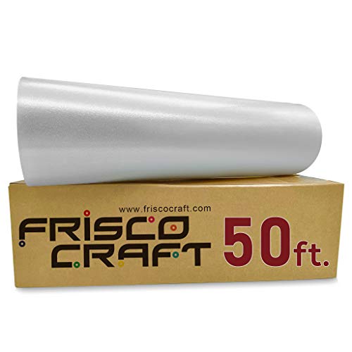 Frisco Craft C-370 Clear Transfer Tape for Vinyl, Clear Lay Flat - Medium Tack Vinyl Transfer Tape - Perfect for Self Adhesive Vinyl for Signs Stickers Decals Walls Doors Windows (12' x 50 Ft)