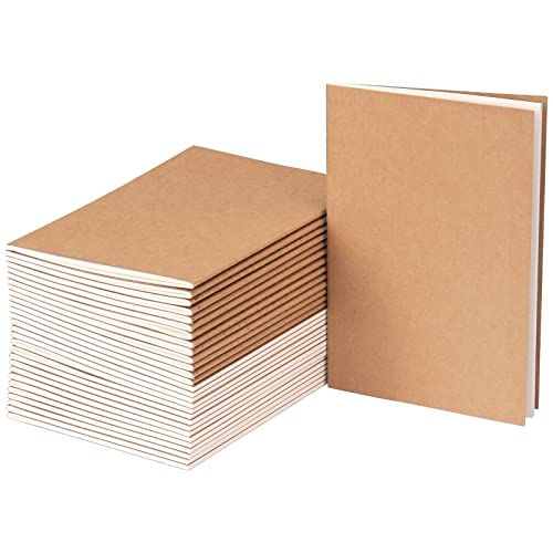 EOOUT 24 Pack Kraft Notebooks, Journals in Bulk for Writing, Blank Paper Sketchbooks, 60 Pages Composition Notebook, 8.3x5.5 Inch, A5 Size, Travel Journal Set, for Gifts, Students and Office Supplies