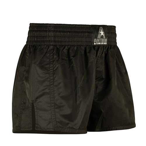 Anthem Athletics Resolute Muay Thai Shorts - Kickboxing Short Boxing Trunks for Men & Women - Black - Large