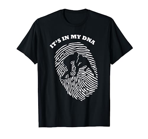 It's In My DNA Wrestling MMA Wrestler Fingerprint Fans Retro T-Shirt