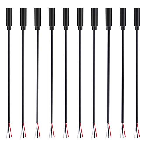 Fancasee 10 Pack Replacement 3.5mm Female Jack to Bare Wire Open End TRS 3 Pole Stereo 1/8' 3.5mm Jack Plug Connector Audio Cable for Headphone Headset Earphone Cable Repair